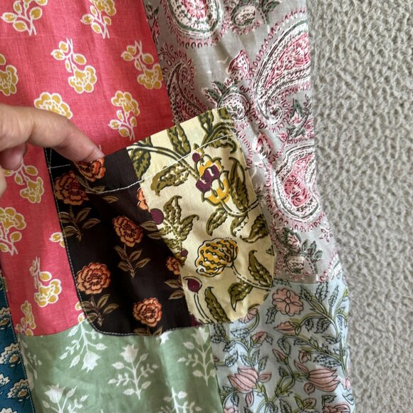 Art Studio Kimono Robe Patchwork Boho India Reversible Floral Oversized - Picture 7 of 13
